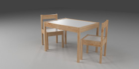 IKEA LÄTT children’s table with 2 chairs